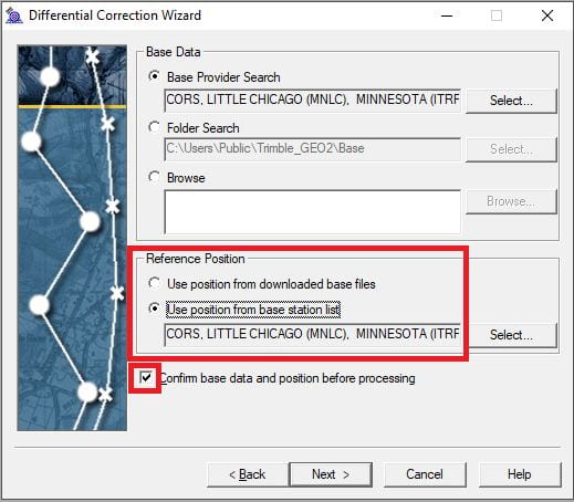 gps pathfinder office differential correction error